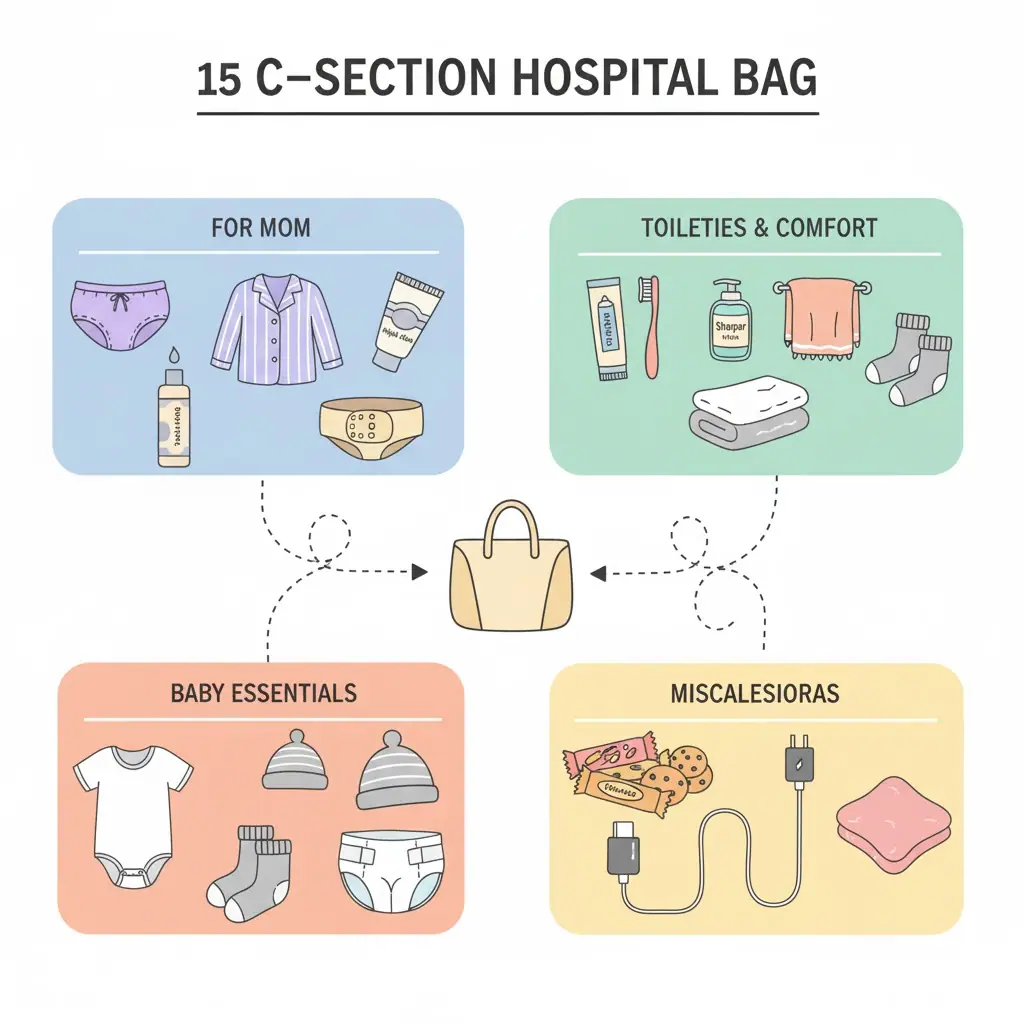 C Section Hospital Bag Checklist: 15 Must-Have Items Moms Always Forget